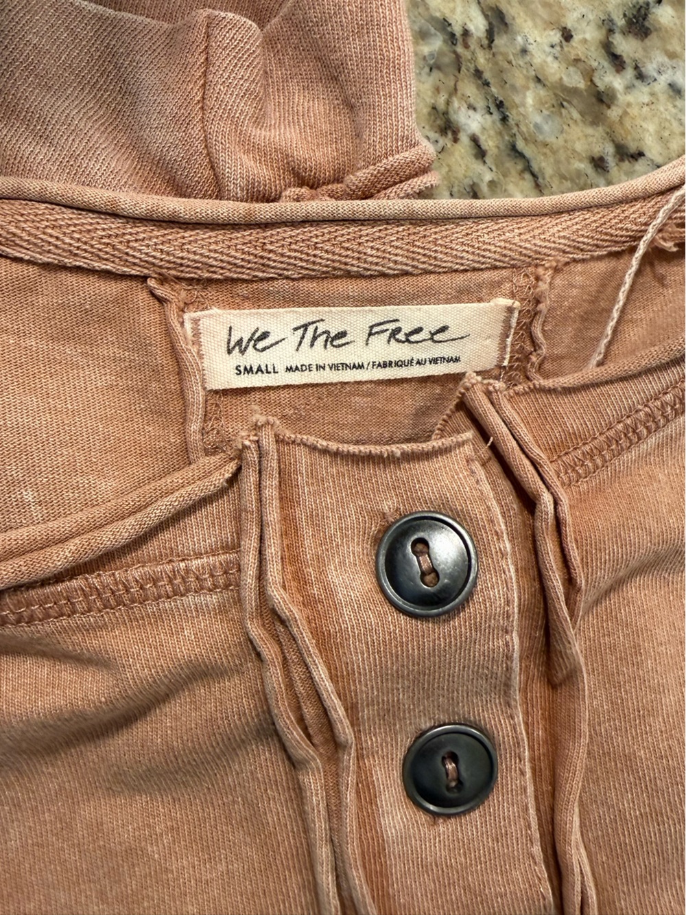 We The Free Cropped Button Henley Top - Brown size small - Picture 7 of 7